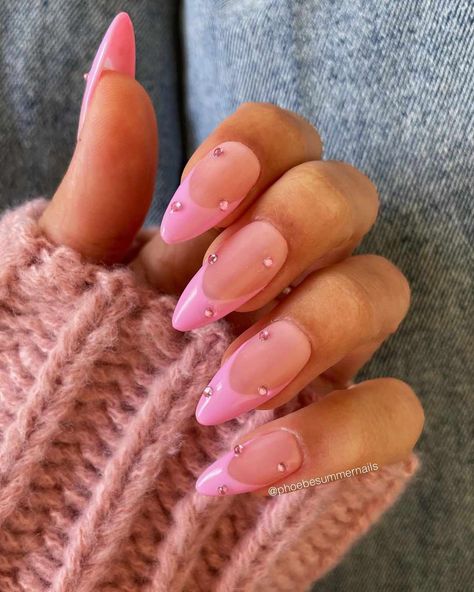 Red French Manicure, Pink French Tip Nails, Pink Tip Nails, Pink French Tip, Fail Nails, Pink French Nails, Baby Pink Nails, Medium Coffin, Pink Glitter Nails