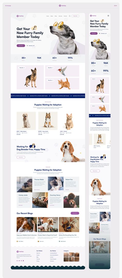 Pet shop e-commerce website design :: Behance Dog Breeder Website Design, Pet Shop Website Design, Vet Website, Pet Website Design, About Us Web Design, E Commerce Web Design, Animal Website, Personal Brand Website, Pet Websites