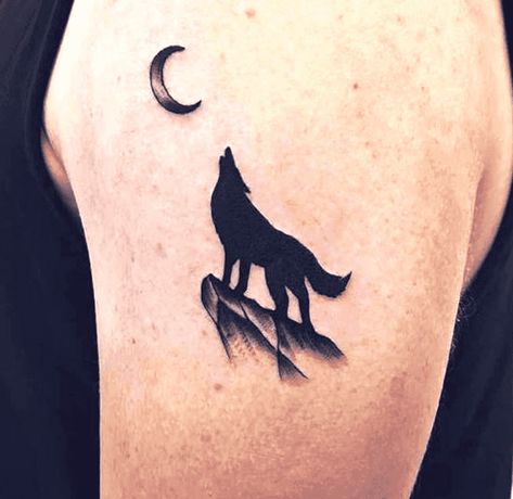 Wolf Arm Tattoo Men, Men Wolf Tattoo, Small Wolf Tattoo Men, Moon Wolf Tattoo, Wolf Small Tattoo, Lone Wolf Tattoo Men, Wolf Moon Tattoo, Wolf Silhouette Tattoo, Simple Wolf Tattoo