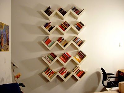 The Well-Appointed Catwalk: Artful Book Storage Decorate Empty Wall, Utility Room Storage, Creative Bookshelves, Stunning Interior Design, Bookshelf Design, Wall Bookshelves, Home Decoration Ideas, Book Shelves, Book Storage