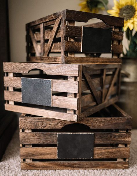 Basket Centerpieces, Rustic Wooden Box, Wooden Organizer, Wine Crate, Wooden Basket, Rustic Bathroom Decor, Crate Storage, Wood Crates, Wooden Crates