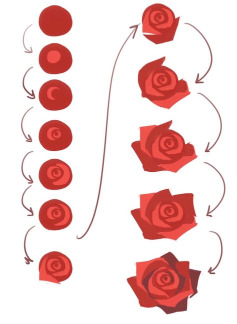 Ako Kresliť, Seni Dan Kraf, Rose Drawing, Digital Painting Tutorials, 2d Art, Rose Painting, Art Tutorials Drawing, Digital Art Tutorial, Drawing Challenge