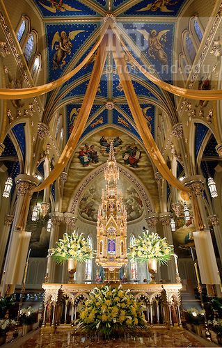 Apr. 30,2011; High Altar at the Basilica of the Sacred Heart..Photo by Matt Cashore/University of Notre Dame Noter Dame, Notre Dame Basilica, Architectural Orders, Catholic Churches, Cathedral Basilica, Athens Acropolis, University Of Notre Dame, Romanesque Architecture, Beautiful Churches