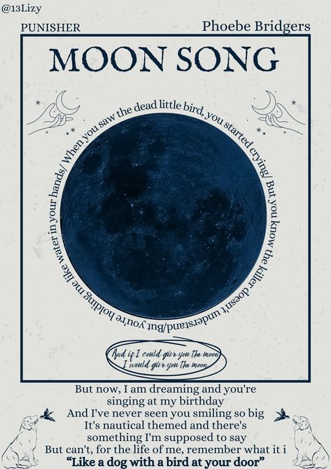 Moon song- Phoebe Bridgers- punisher- poster- music poster Moon Song Phoebe Bridgers Poster, Phoebe Bridgers Lyric Poster, Moon Song Poster, Pheobe Bridgers Poster, Moon Song Phoebe Bridgers, Punisher Phoebe Bridgers, Poster Phoebe Bridgers, Punisher Poster, Phoebe Bridgers Art