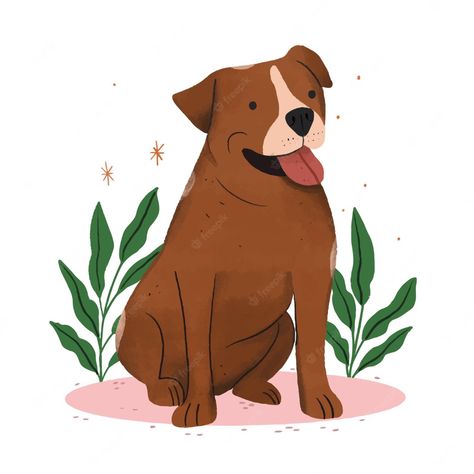 Free Vector | Hand drawn cute pitbull illustration Pitbull Dog Drawing, Pitbull Illustration, Pitbull Drawing, Dog Outline, Outline Illustration, Autumn Illustration, House Drawing, Cute Cartoon Drawings, Dog Illustration