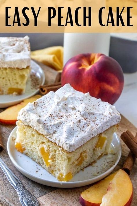 Peach Cake Recipes, Homemade Cake Mixes, Fresh Peach Recipes, Cake Mix Ingredients, Cake Simple, Peach Desserts, Peach Cake, Fruitcake Recipes, Apple Cake Recipes