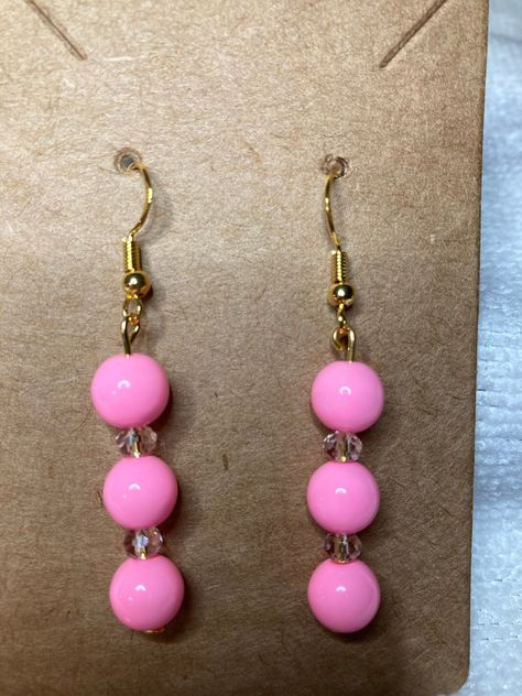 Yellow Flower Necklace, Diy Earrings Easy, Earrings Beads, Holiday Necklace, Glass Bead Earrings, Brown Bracelet, Pink Bubbles, Free Earrings, Earrings Pink