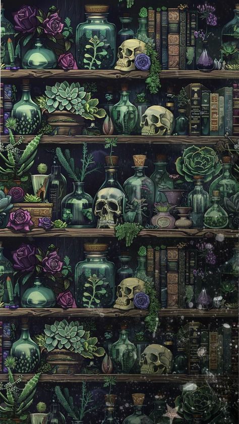 idek what this is i just thought it looked pretty Painterly Style, Halloween Apothecary, Green Cups, Skull Bones, Dark Home Decor, Plants Green, Spooky Treats, Cool Wallpapers Art, Vintage Poster Art