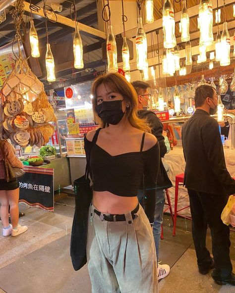 anni on Instagram: “night market tingz 🍡” Night Market Outfit, Baguio Outfit, Market Outfit, Night Market, How To Pose, Pic Ideas, High Waisted Skirt, Marketing, Outfit Inspo