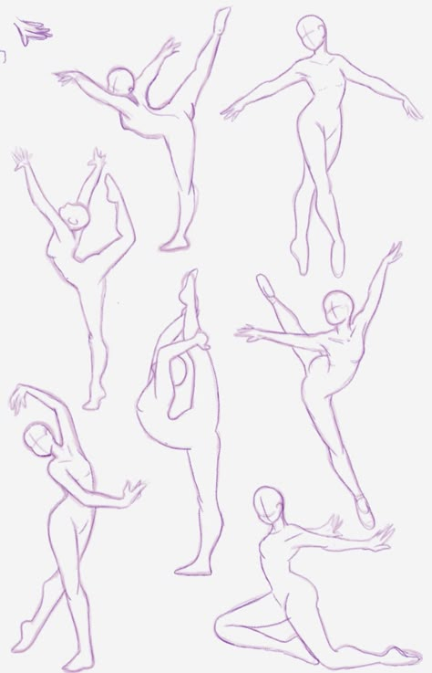 Splits Reference Drawing, Drawing Reference Poses Ballet, Flexibility Stretches Drawing, Dancing Person Reference, Dance Poses For Drawing, Dancing Body Drawing, Drawing Poses Ballet, Dancer Reference Figure Drawing, Puppet Body Base