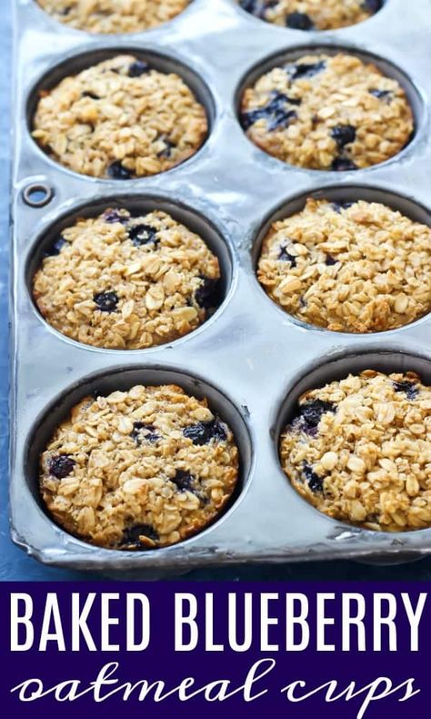 Blueberry Baked Oatmeal Cups, Baked Blueberry Oatmeal Cups, Mom On Timeout Recipes, Blueberry Oatmeal Cups, Baked Oatmeal With Blueberries, Healthy And Easy Breakfast, Perfect Oatmeal, Blueberry Baked Oatmeal, Blueberry Oatmeal Bake