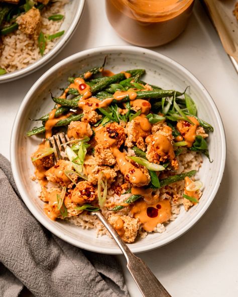 Spicy & Crispy Peanut Tofu with Green Beans | The First Mess Essen, Food Dinners, Crispy Peanut Tofu, Tofu Green Beans, Peanut Tofu, Wholesome Meals, Laura Wright, Spicy Peanut Sauce, Peanut Recipes