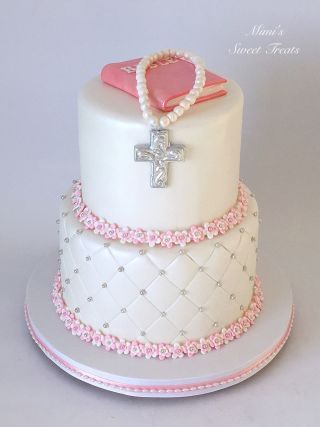 Communion Cakes For Girls Ideas, Baby First Cake, Dress Cakes, Christening Cake Girls, Baptism Cake Girl, Comunion Cake, Cakes For Girls, First Holy Communion Cake, Holy Communion Cakes