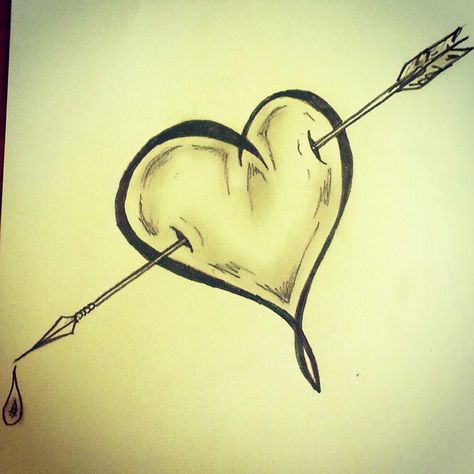 Heart / Arrow tattoo sketch by - Ranz Arrow Sketch, Arrow Through Heart, Arrow Artwork, Arrow Quote, Heart Arrow Tattoo, Heart Tat, Doodle Paint, Draw Doodle, Arrow Tattoo