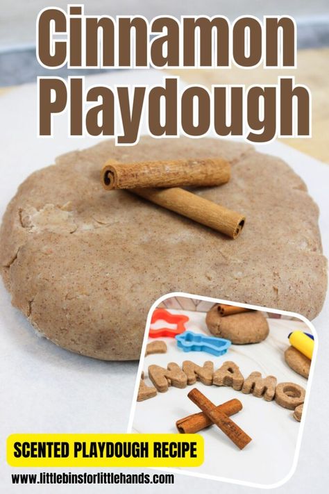 Easy Cinnamon Playdough Recipe Cinnamon Playdough Recipe, Super Soft Playdough Recipe, Cinnamon Playdough, Cinnamon Play Dough, Soft Playdough Recipe, Easy Playdough, Easy Homemade Playdough Recipe, Easy Playdough Recipe, Brown Food Coloring