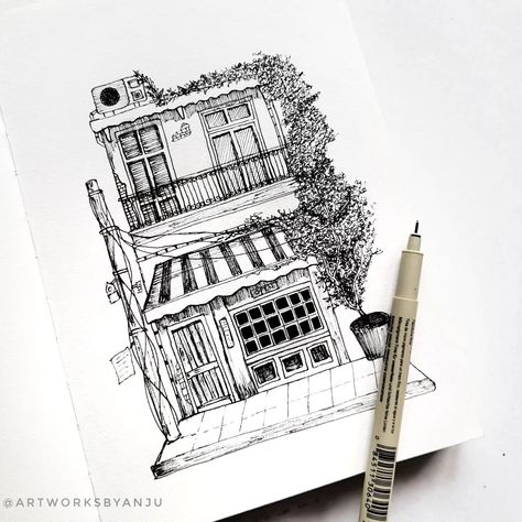 Urban sketching of an old shopfront. I drew this watching @candybrushofficial YouTube video tutorial ❤️❤️ #urbansketching #inktober #inktober52 #inktober52slice #inksharing #blackworknow #dotworknow #illustrationnow #inkart #inkartwork #inkdrawing #inkillustration #inkartist #inkillustrator #urbanskechers #urbansketch #shopfront #shopfronts #urbanart #urbanillustration #urbandraw #inkartwork #inkdrawings #inkillustration Urban Sketching Pen, Urban Sketching Tutorial, Sketching Tutorial, Creative Department, Japan Architecture, Urban Sketch, Architecture Drawing Art, Sketches Tutorial, Ink Artwork