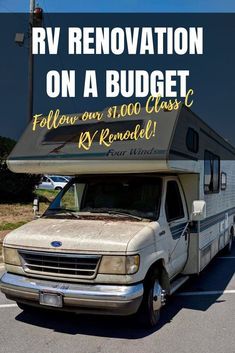 Vintage Motorhome Remodel, Class C Rv Renovation, Motorhome Renovation Ideas, Class C Motorhome Makeover, Class C Remodel Rv Interior, C Class Rv Remodel, Class C Camper Remodel, Class C Rv Decorating Ideas, Class C Rv Remodel Before And After