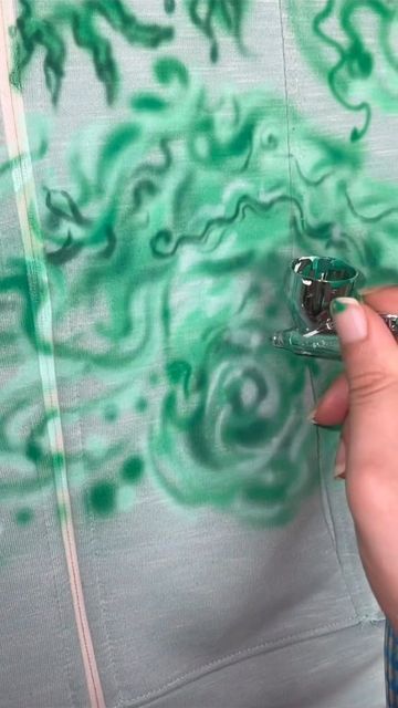 Spray Painted Clothing, Airbrushed Clothes, Airbrush Clothing, Arca Aesthetic, Airbrush Fashion, Airbrush Hoodie, Paint Clothing, Airbrush Clothes, Fairycore Fashion