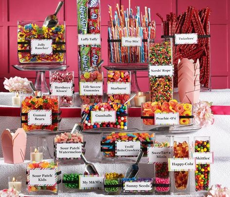 Candy Bar! Candy Bar Wedding Favors, Buffet Dessert, Candy Bar Wedding, Types Of Candy, Candy Table, Candy Desserts, Wedding Candy, Colorful Candy, Sweet Table