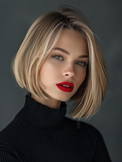 Stylish Blonde Bob Hairstyles to Brighten Your Look Light Blonde Bob Short, Dark Blonde Bob With Bangs, Blonde Bob Fine Hair, Blonde Bob Highlights, Short Hair With Blonde, Short Blonde Bob Hairstyles, Bob Blonde Hair, Short Bob Blonde, Blond Short Hair