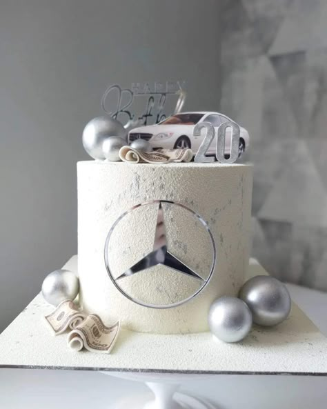 Cars Birthday Cake Ideas, Mercedes Cakes For Men, Birthday Cake Idea For Men, Car Birthday Cake For Men, Car Cake Ideas For Men, Mercedes Cake Birthdays, Men Cakes Birthday Creative, Bday Cake For Men, Mercedes Benz Cake