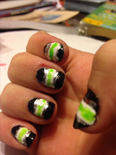 I know it's a bit messy but These are my agender flag nails Nonbinary Nails, Agender Flag, Agender Pride, Pride Nails, Flag Nails, Pride Stuff, Makeup Inspo, Nail Ideas, Nail Inspo