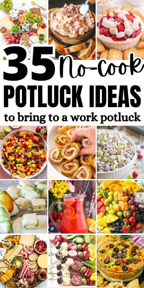 No Cook Potluck Ideas, Last Minute Potluck Ideas, Potluck Snacks, Crockpot Potluck, Pot Luck Dishes Easy, Summer Potluck Dishes, Main Dish For Potluck, Best Potluck Dishes, Healthy Potluck