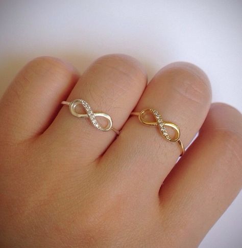 Infinity rings Infinity Gold Rings For Women, Trendy Infinity Jewelry For Gift, Elegant Gold Infinity Ring, Delicate Rose Gold Infinity Rings, Gold Ring Design For Girls Unique, Pretty Rings Simple, Simplistic Jewelry, Delicate Gold Bracelet, Hand Jewelry Rings