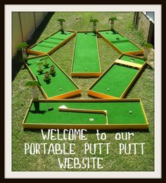 Mini Golf on Pinterest | 17 Images on miniature golf, golf and carniv… Miniature Golf Course Diy, Mini Golf Course Diy, Putt Putt Golf Diy Ideas, Diy Putt Putt, Diy Mini Golf, Outdoor Mini Golf, Portable Mini Golf, Golf 9, Mini Putt