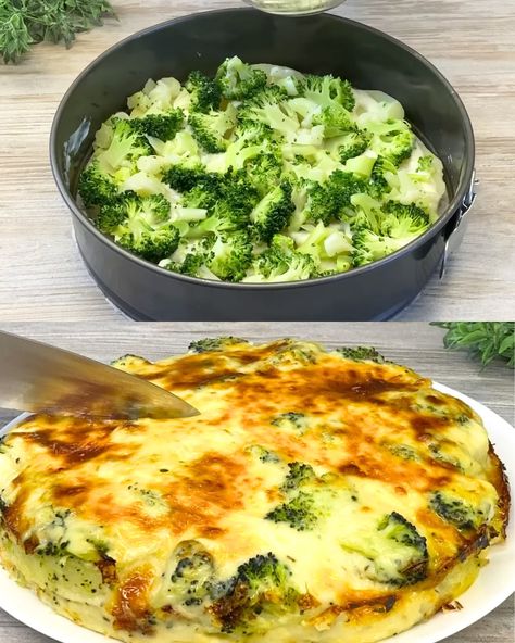 Broccoli Gratin, Cook Broccoli, Delicious Broccoli, Broccoli And Potatoes, Oatmeal Bread, Potato Gratin, Breakfast Lunch Dinner, Parmesan Cheese, Classic Food