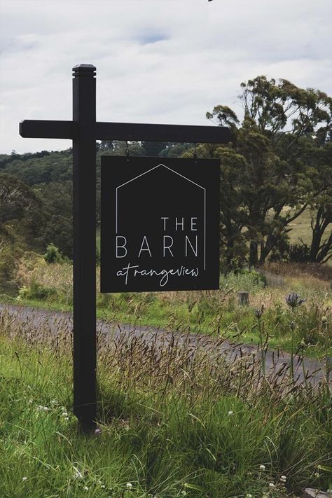 On a 4 acre parcel of land that was once dedicated to cattle and dairy farming in the NSW Southern Highlands, stands an example of contemporary, luxury accommodation: The Barn at Rangeview. Farm Signs Entrance, Driveway Sign, Farm Entrance, Property Signs, Driveway Entrance, Southern Highlands, Entrance Sign, Green Hills, Farm Signs