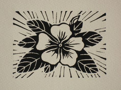 Set of 4, Vinca linocut flower cards, black ink. $10.00, via Etsy. Printmaking Flowers, Flowers Simple, Linoleum Print, Linocut Printmaking, Linoleum Block, Linocut Art, Printmaking Art, Adult Coloring Book Pages, Arts Ed