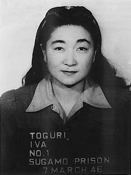 Mug shot of Iva Toguri, taken at Sugamo Prison, Tokyo, Japan, 7 Mar 1946, photo 1 of 2 Prison Mugshots, Tokyo Rose, Rare Historical Photos, Mug Shot, History People, Historical People, Japanese American, Us History, Women In History