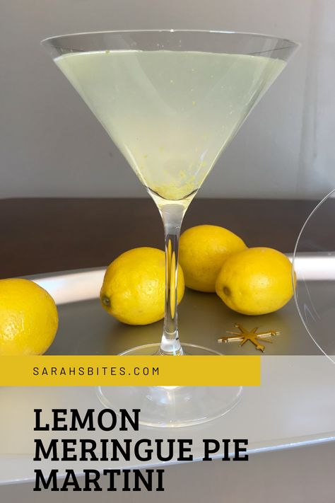 Lemon Meringue Pie Drink, Lemon Meringue Cocktail Recipe, Lemon Meringue Drink, Lemon Meringue Martini Recipe, Lemon Sour Cream Pie, Lemon Martini, Whipped Vodka, Whipped Cream Vodka, Dark Outside