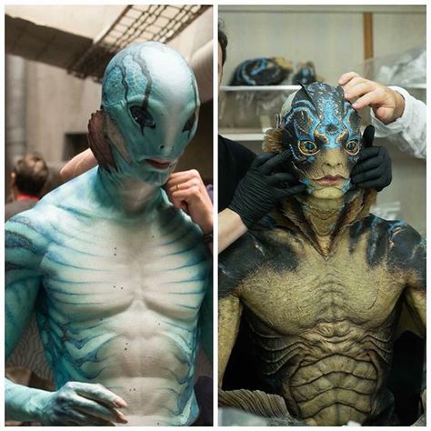 Which is your favorite character and why? . Left: Abraham Sapien from Guillermo del Toro's Hellboy. Special Effects by @spectralmotion. . Right: The Amphibian Man from Guillermo del Toro's The Shape of Water (2017). Special effects by @legacyeffects. Both characters played by the amazing suit performer @actordougjones. . @realgdt #hellboy #abesapien #amphibianman #shapeofwater #guillermodeltoro #dougjones #specialeffects #sfx #fx #suitperformer #meninsuit #character #characters #practicaleffects Guillermo Del Toro Art, Abe Sapien, Shape Of Water, Doug Jones, The Shape Of Water, Black Lagoon, Movies And Series, Sfx Makeup, Dark Horse Comics