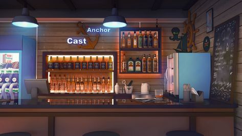 Croquis, Gacha Bar Background, Bar Anime Background, Anime Bar, Gacha Backgrounds Outside, Background Bar, Bar Background, Kitchen Background, Cafe Counter