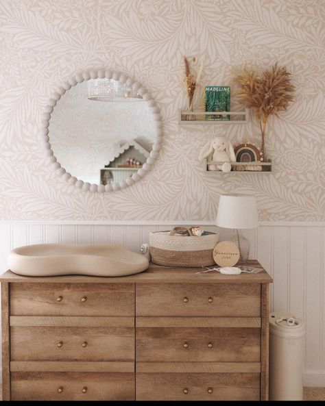 Sideboard Changing Table, Mirror And Shelf Wall Decor Nursery, Mirror Changing Table, Storage Above Changing Table, Over Changing Table Decor, Nursery Dresser Changing Table Decor, Nursery Decor Above Changing Table, Changing Table Dresser Decor, Mirror Above Dresser Nursery