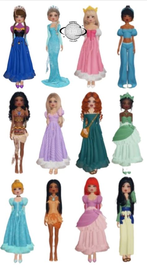 Moana Dress, Tiana Dress, Fancy Dress Code, Royalty Dress, Vip Dress, Princesa Tiana, Ariel Dress, Anna Dress, Aesthetic Roblox Royale High Outfits