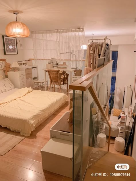 Loft Apartment Korea, Two Story Loft Apartment, Korean Airbnb, Small Korean Apartment, Korean Loft Apartment, Korea Apartment, Korean Apartment, Loft House Design, Tiny House Interior Design