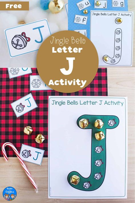 Preschool Jingle Bell Craft, Letter J Lesson Plans Preschool, Jingle Bells Activities For Preschool, Polar Express Preschool Activities, Polar Express Preschool, J Activities For Preschool, Letter J Activity, Letter J Preschool, December Preschool Activities