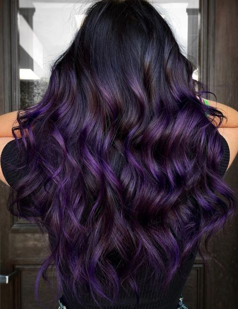 Purple Hair, Green Hair, Balayage, Hair Colour Ideas, Green Hair Color, Purple Balayage, Dark Purple Hair, Hair Color Ideas, Dark Purple