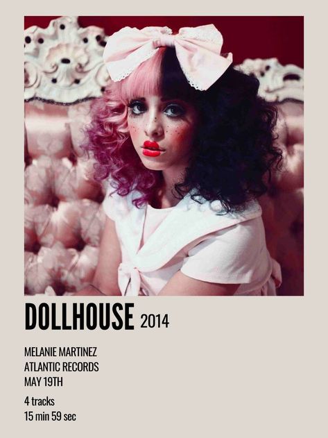 minimal aesthetic polaroid album poster for the dollhouse extended play by melanie martinez Dollhouse Song, Melanie Martinez 2015, Melanie Martinez Dollhouse, Dollhouse Melanie, Melanie Martinez Music, Polaroid Album, Melanie Martinez Songs, Aesthetic Polaroid, Grunge Posters