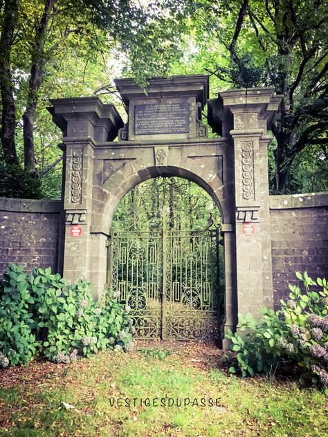 Abandoned Castle Aesthetic, Gate Reference, Gothic Gate, Old Gates, Castle Gate, Steins Gate, Perspective Photography, Stone Arch, Driveway Gate