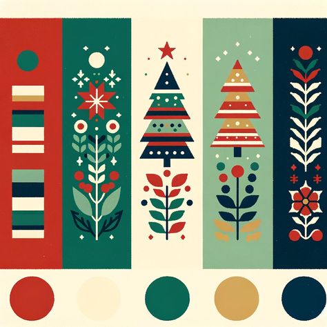 Scandi Christmas Colour Palette, Pastel Christmas Colors, Nordic Christmas Color Palette, Nontraditional Christmas Colors, Vintage Christmas Colors Palette, Mid Century Christmas Color Palette, Holiday Party Color Palette, Christmas Pantone Colour Palettes, Mid Century Modern Christmas Color Palette