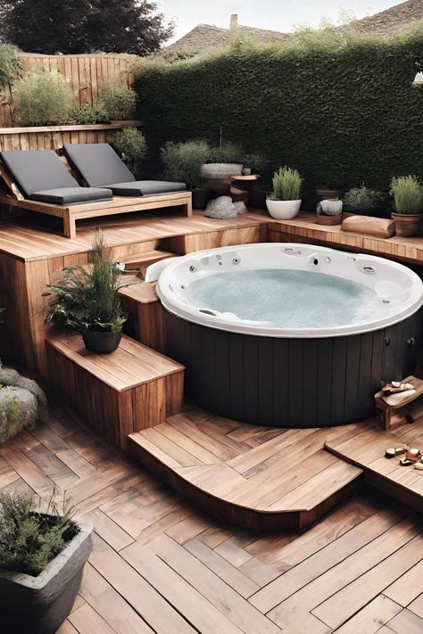 There are many benefits to both your home and your wellbeing when you buy a hot tub - join us as we delve into the best. Galvanized Hot Tub, Hot Tub Setup Ideas, Garden Sauna And Hot Tub, Garden With Hot Tub Ideas, Hot Tub Set Up, Diy Hot Tub Homemade, Hot Tub Garden Ideas, Above Ground Spa, Sauna Shed