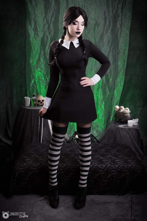 Wednesday Addams Outfit, Wednesday Addams Cosplay, Wednesday Costume, Wednesday Addams Costume, Wednesday Dress, Addams Family Costumes, Legs Outfit, Maid Outfit, Addams Family