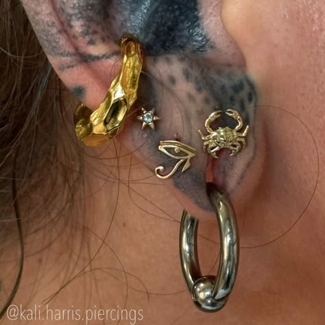 🔥KALI HARRIS🔥 @kali.harris.piercings will be with us SEPTEMBER 8th, 12-7pm 🪭 walk ins, no appointment necessary but if you have any questions feel free to message her ! She will be with us every first Sunday of each month unless noted otherwise ! 🌪️🌟Piercings available: Lobe, Helix, Conch, Tragus, Flat, Stacked Lobes, and Nostril, but reach out to her if you want to ask about booking something you don’t see 🙏🏽🍀 Piercings start at $30 including basic titanium jewelry with upgrades in gold an... Stacked Conch Piercing, Stretched Conch, Stacked Lobes, Alt Piercings, High Nostril Piercing, Ear Styling, Maximalist Jewelry, Ear Curation, Conch Piercing Jewelry