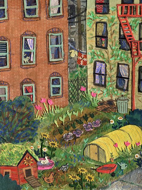 Art And Illustration, Croquis, Phoebe Wahl, Arte Folk, Garden Illustration, Garden Journal, City Garden, Arte Sketchbook, Naive Art