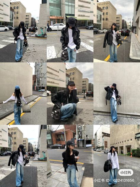 Instagram Picture Ideas Street Style, Street Photos Instagram, Ig Street Poses, Pose For Outfit Pictures, Cool Pose For Instagram, Street Style Pictures, Instagram Pose Ideas Street, Formal Outfit Poses For Women, Poses For Pictures Instagram Korean