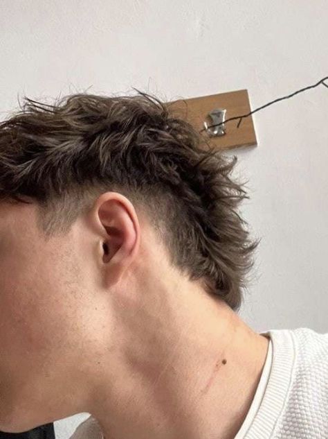 Messy Mullet Hair Men, Tapered Mullet, Taper Fade Mullet, Mens Haircuts Thick Hair, Mens Haircuts Wavy Hair, Taper Fade Short Hair, Mens Haircuts Straight Hair, Shoulder Length Haircuts, Male Haircuts Curly